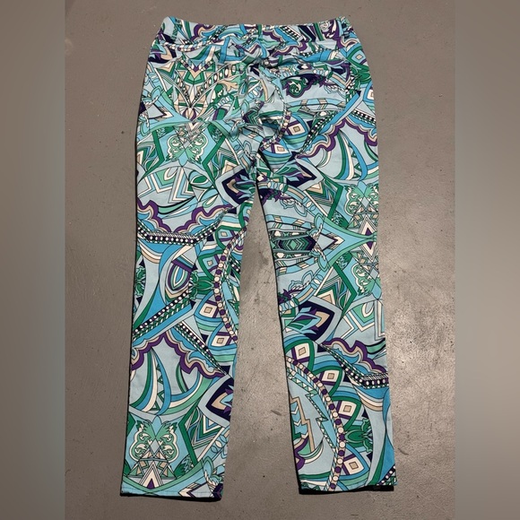 Chico's High Rise Jeans with Blue and Purple Patterns - Picture 4 of 4